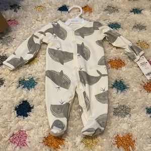 Whale footie pajamas newborn